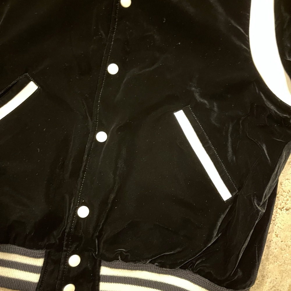Celine x Hedi Slimane Black Velvet Teddy Varsity Jacket RARE - Picture 7 of 13